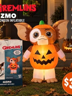 Disney Gizmo Orange and Brown Pumpkin Inflatable Costume